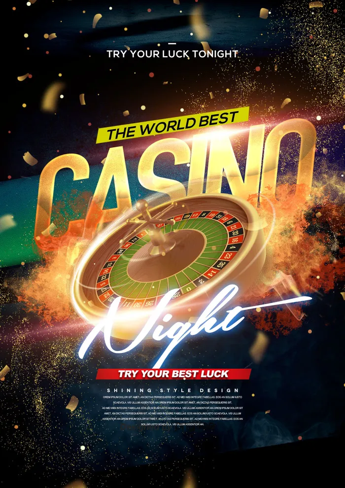 赌场绿蓝色传单psd模版下载