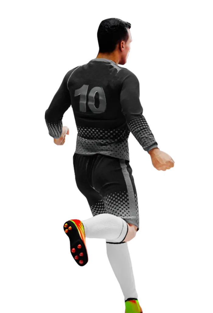 足球运动员踢球射门免抠