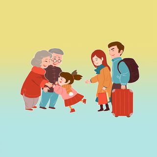 新年回家亲人团聚