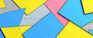 彩色涂鸦墙矩形形状点线面，高饱和色彩青春