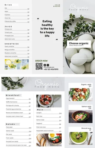 设计英文有机食品菜单素材