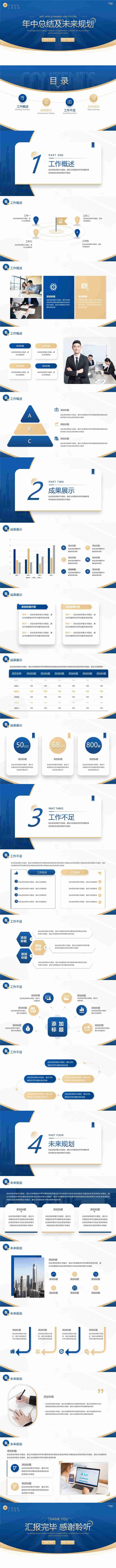 年中工作总结汇报PPT模板