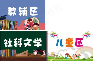 学习牌 区牌 儿童区牌 教育牌 海报