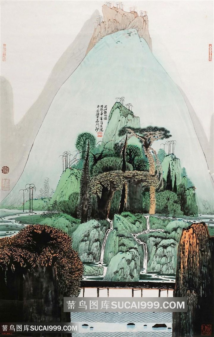 水墨山脉高清艺术装饰画