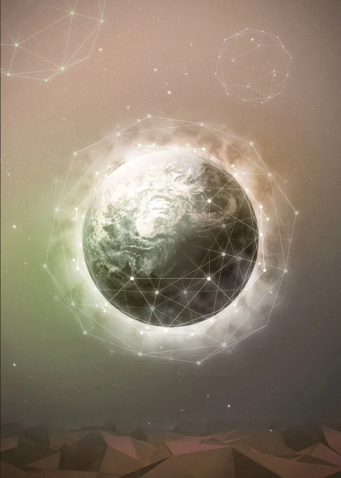 科技末来地球海报 psd模版下载