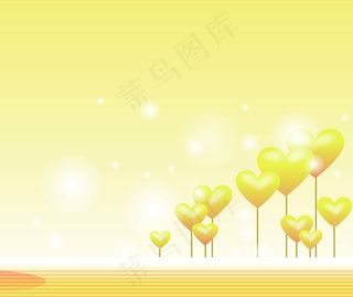 黄色爱心阶梯图片