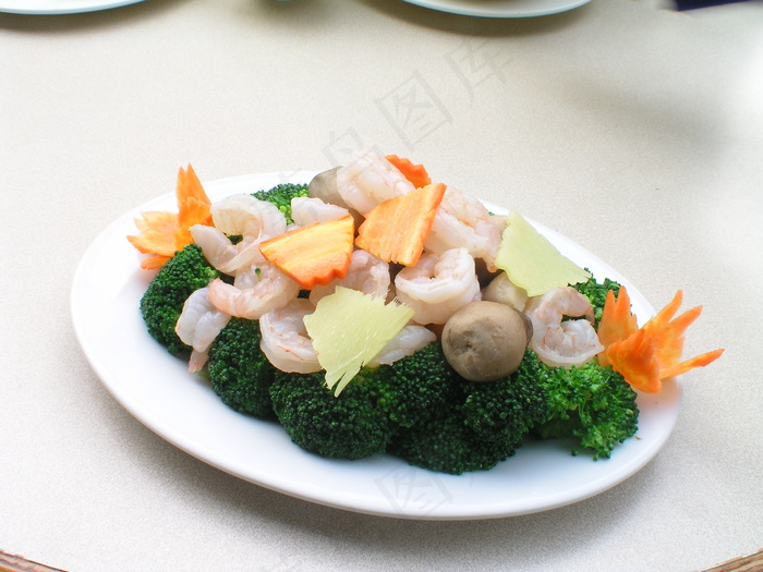 1700西兰花炒虾球