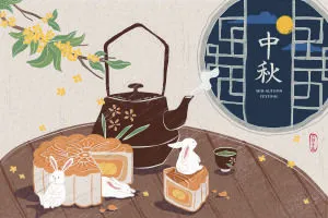 设计中秋节背景风景 eps,ai矢量模版下载