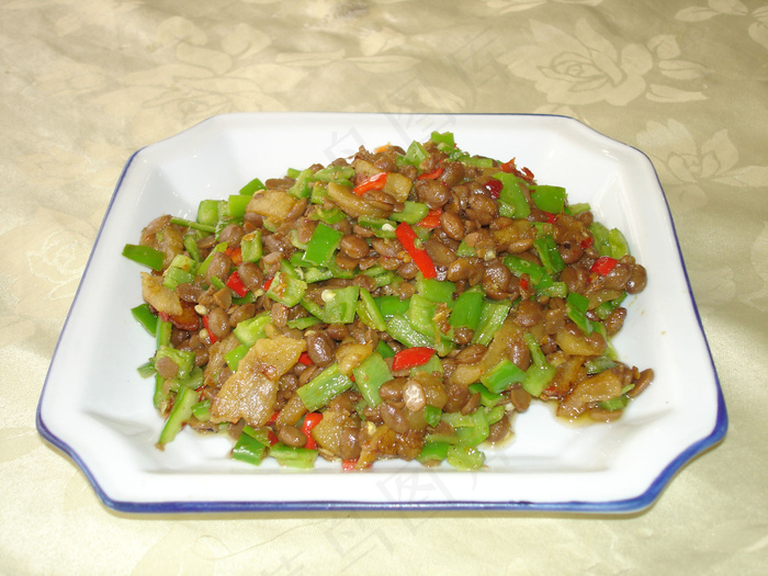 0350青椒豆豉炒油渣10