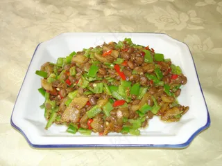 0350青椒豆豉炒油渣10