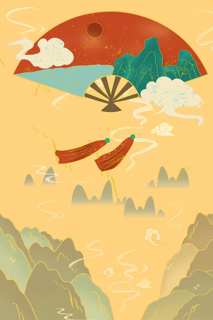 中式古典国潮来袭海报展板宣传背景图PSD设计PS模板素材(7087x10630)psd模版下载