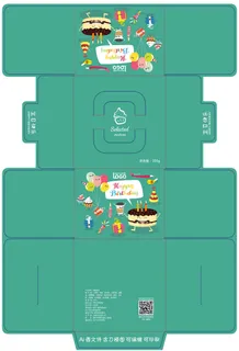 包装盒生日蛋糕盒包装盒展开刀板图