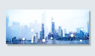 智慧城市科技矩阵蓝色背景