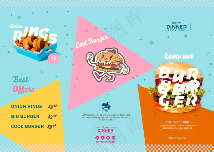 折页 折页模板 宣传折页 企业三折页 高档三折页 创意 咖啡 美食psd模版下载