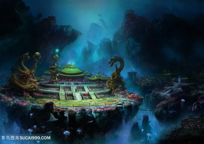 深海龙宫中国风CG原画图片