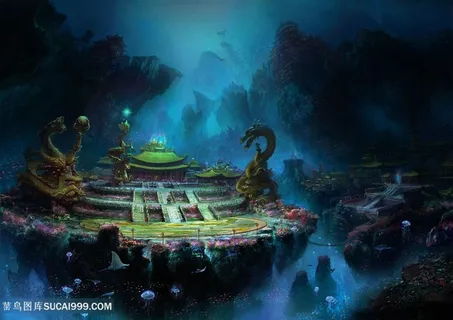 深海龙宫中国风CG原画图片 深海龙宫中国风CG原画图片