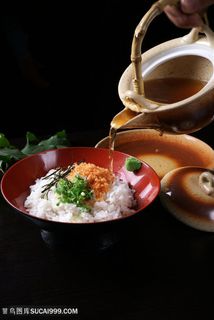 中华美食御食茶泡饭实拍摄影图