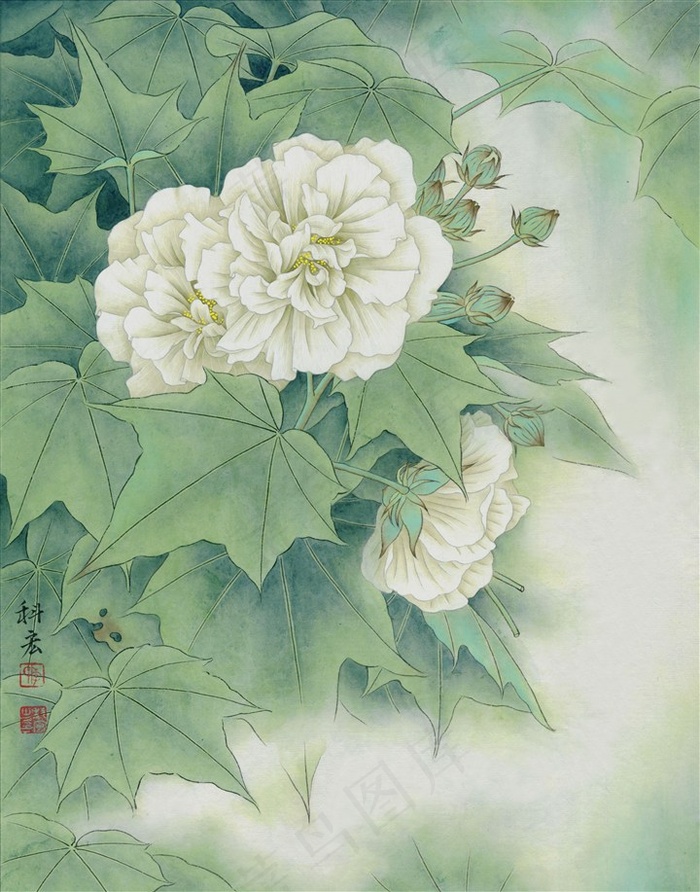 工笔芙蓉艺术画