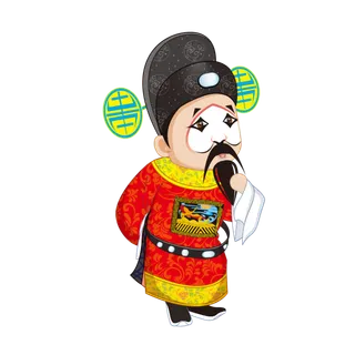 卡通京剧戏剧人物脸谱插画PNG图片 国潮中国风Q版戏剧人物PS素材