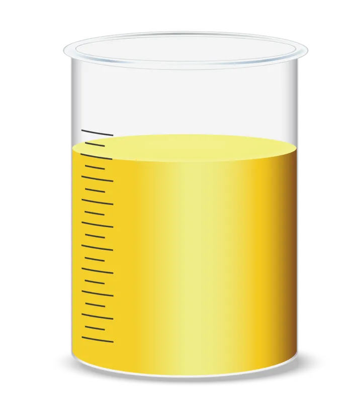 量筒黄色液体医学化学烧杯