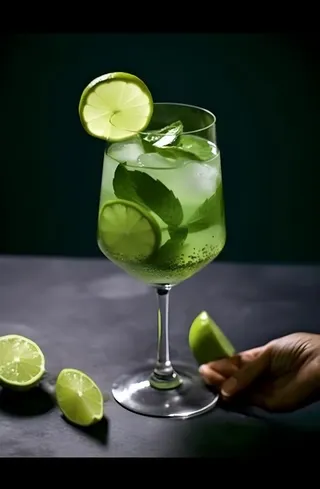 柠檬薄荷鸡尾酒背景
