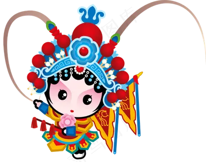 [京剧国粹]国粹京剧Q版全套PNG动漫武生穆桂英挂帅