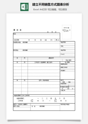 建立不同销售方式图表分析excel模板预览图