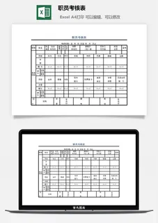 职员考核表excel模板