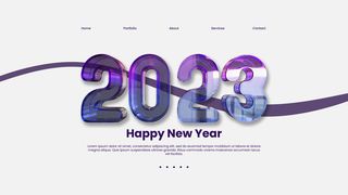 创意2023年新年兔年数字字体设计