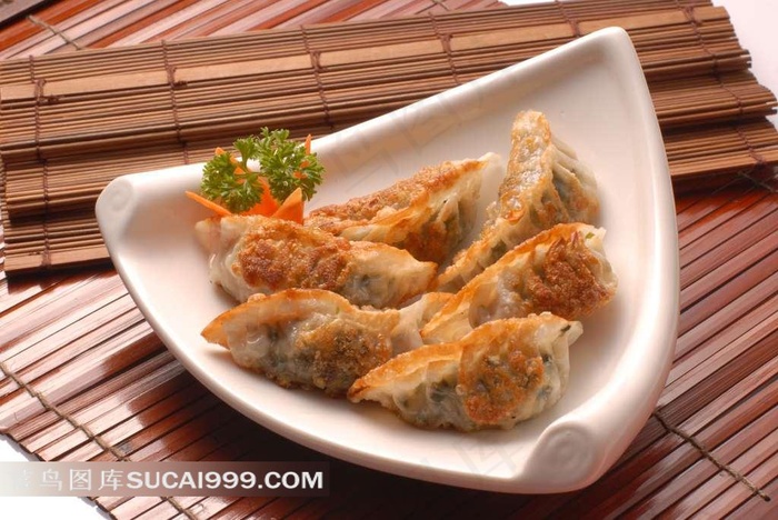 香煎饺子素材图片