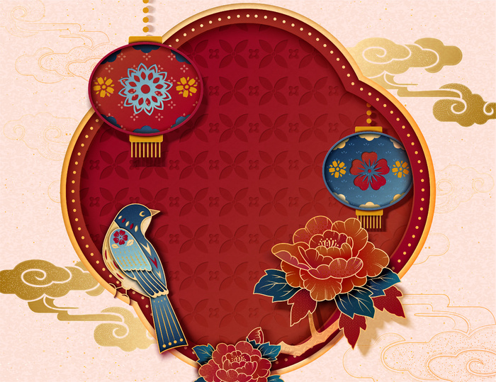 中式传统新年春节矢量素材