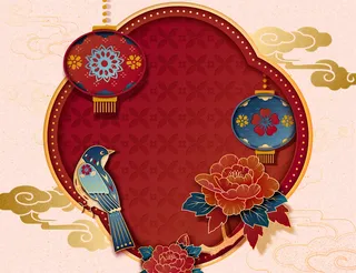 中式传统新年春节矢量素材