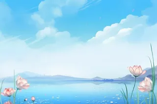 水墨大气国风荷花荷叶背景