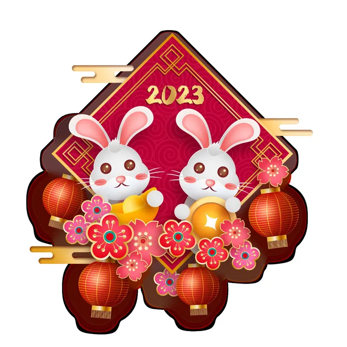 新春兔年2023年红色素材psd模版下载