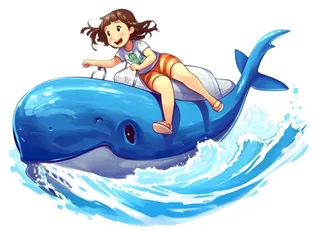 海豚海浪人物免抠