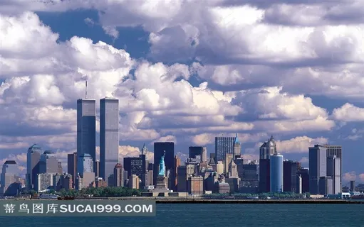 蓝天白云下的美国城市建筑 蓝天白云下的美国城市建筑