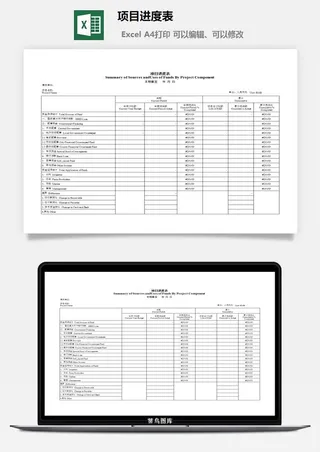 项目进度表excel模板