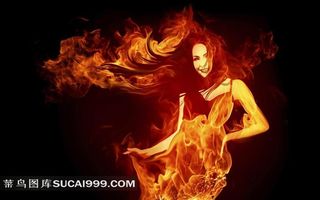 红红火火的插画--火焰美女图片火的图片