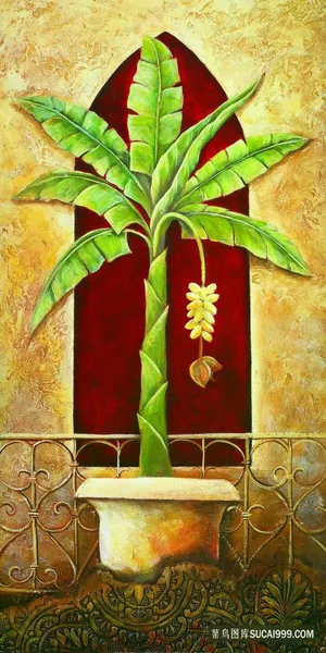 香蕉树插画艺术挂画