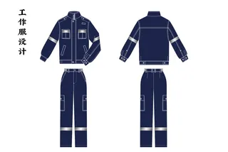 服装设计款式图工作服工装模板矢量图