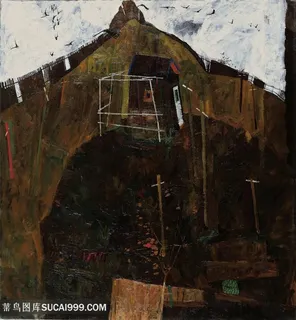 席勒手绘艺术建筑抽象装饰画