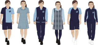 学生装卡通简笔人物