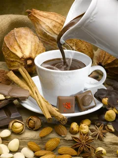 坚果和巧克力汁