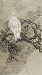 素练老鹰工笔画