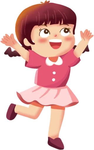 女娃娃卡通可爱免扣素材