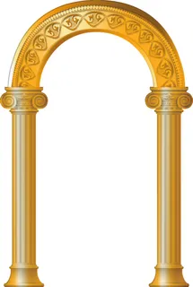 金色罗马柱装饰元素