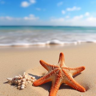 在沙滩上的海星的照片海滩背景地中海海滩背景沙子和大海