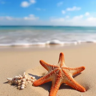 在沙滩上的海星的照片海滩背景地中海海滩背景沙子和大海