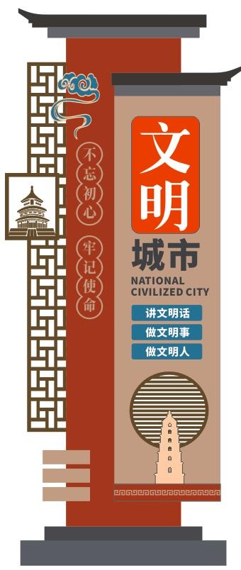 创文明城市精神堡垒雕塑景观小品党建立牌