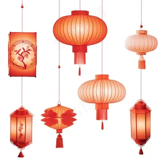 红灯笼喜庆插画免抠